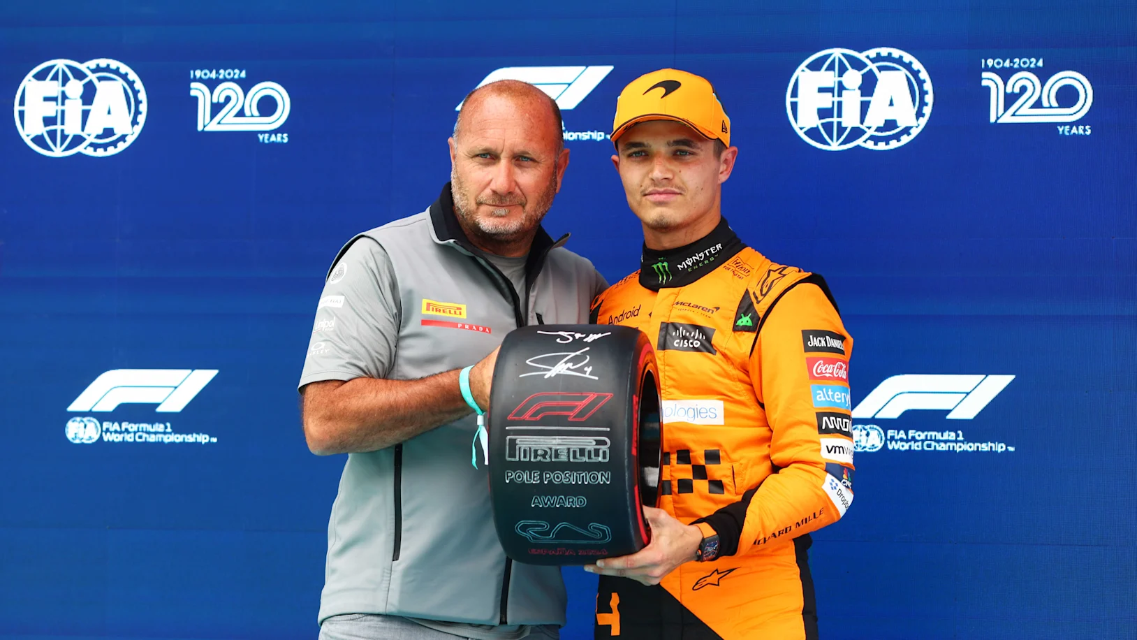 BARCELONA, SPAIN - JUNE 22: Pole position qualifier Lando Norris of Great Britain and McLaren is