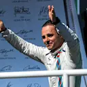 Felipe Massa (BRA) Williams celebrates his last Brazilian race on the podium at Formula One World Championship, Rd19, Brazilian Grand Prix, Race, Interlagos, Sao Paulo, Brazil, Sunday 12 November 2017. © Sutton Images + 44 1327 352188