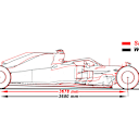 How the 2018 Ferrari SF71H compares to Mercedes' W09 in the wheelbase stakes. © Giorgio Piola