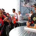 Pastor Maldonado (VEN) Lotus signs autographs for the fans at Formula One World Championship, Rd8, Austrian Grand Prix, Preparations, Spielberg, Austria, Thursday 18 June 2015. &copy; Sutton Motorsport Images