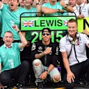 Race winner Lewis Hamilton (GBR) Mercedes AMG F1 celebrates with team at Formula One World Championship, Rd11, Belgian Grand Prix, Race, Spa Francorchamps, Belgium, Sunday 23 August 2015. &copy; Sutton Motorsport Images