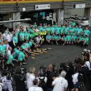 Mercedes AMG F1 Team celebration at Formula One World Championship, Rd11, Belgian Grand Prix, Race, Spa Francorchamps, Belgium, Sunday 23 August 2015. &copy; Sutton Motorsport Images
