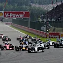 Lewis Hamilton (GBR) Mercedes AMG F1 W06 leads at the start of the race at Formula One World Championship, Rd11, Belgian Grand Prix, Race, Spa Francorchamps, Belgium, Sunday 23 August 2015. &copy; Sutton Motorsport Images