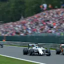 Felipe Massa (BRA) Williams FW37 and Kimi Raikkonen (FIN) Ferrari SF15-T battle at Formula One World Championship, Rd11, Belgian Grand Prix, Race, Spa Francorchamps, Belgium, Sunday 23 August 2015. &copy; Sutton Motorsport Images