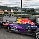 The car of race retiree Daniel Ricciardo (AUS) Red Bull Racing RB11 at Formula One World Championship, Rd11, Belgian Grand Prix, Race, Spa Francorchamps, Belgium, Sunday 23 August 2015. &copy; Sutton Motorsport Images