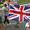 Lewis Hamilton (GBR) Mercedes AMG F1 fans and Union flag at Formula One World Championship, Rd11, Belgian Grand Prix, Race, Spa Francorchamps, Belgium, Sunday 23 August 2015. &copy; Sutton Motorsport Images