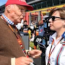 Niki Lauda (AUT) Mercedes AMG F1 Non-Executive Chairman and Claire Williams (GBR) Williams Deputy Team Principal on the grid at Formula One World Championship, Rd11, Belgian Grand Prix, Race, Spa Francorchamps, Belgium, Sunday 23 August 2015. &copy; Sutton Motorsport Images