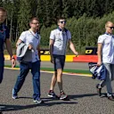 Valtteri Bottas (FIN) Williams walks the track with Alex Lynn (GBR) Williams Test and Development Driver at Formula One World Championship, Rd11, Belgian Grand Prix, Preparations, Spa Francorchamps, Belgium, Thursday 20 August 2015. &copy; Sutton Motorsport Images