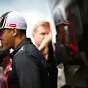 Pastor Maldonado (VEN) Lotus talks with the media at Formula One World Championship, Rd11, Belgian Grand Prix, Preparations, Spa Francorchamps, Belgium, Thursday 20 August 2015. &copy; Sutton Motorsport Images