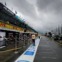 Clouds over pit lane at Formula One World Championship, Rd1, Australian Grand Prix, Practice, Albert Park, Melbourne, Australia, Friday 18 March 2016. &copy; Sutton Motorsport Images