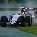 Sergio Perez (MEX) Force India VJM09 runs wide at Formula One World Championship, Rd1, Australian Grand Prix, Practice, Albert Park, Melbourne, Australia, Friday 18 March 2016. &copy; Sutton Motorsport Images