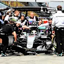 Lewis Hamilton (GBR) Mercedes-Benz F1 W07 Hybrid practice pit stops at Formula One World Championship, Rd1, Australian Grand Prix, Qualifying, Albert Park, Melbourne, Australia, Saturday 19 March 2016. &copy; Sutton Motorsport Images