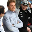 Felipe Massa (BRA) Williams, Nico Rosberg (GER) Mercedes AMG F1, Nico Hulkenberg (GER) Force India F1 and Sergio Perez (MEX) Force India on stage at the fan zone at Formula One World Championship, Rd1, Australian Grand Prix, Qualifying, Albert Park, Melbourne, Australia, Saturday 19 March 2016. &copy; Sutton Motorsport Images