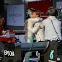 Race winner Nico Rosberg (GER) Mercedes AMG F1 celebrates in parc ferme with Lewis Hamilton (GBR) Mercedes-Benz F1 W07 Hybrid at Formula One World Championship, Rd1, Australian Grand Prix, Race, Albert Park, Melbourne, Australia, Sunday 20 March 2016. &copy; Sutton Motorsport Images