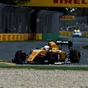 Kevin Magnussen (DEN) Renault Sport F1 Team RS16 suffers a puncture at the start of the race at Formula One World Championship, Rd1, Australian Grand Prix, Race, Albert Park, Melbourne, Australia, Sunday 20 March 2016. &copy; Sutton Motorsport Images
