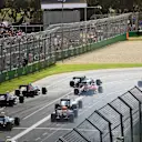 Sebastian Vettel (GER) Ferrari SF16-H leads at the start of the race at Formula One World Championship, Rd1, Australian Grand Prix, Race, Albert Park, Melbourne, Australia, Sunday 20 March 2016. &copy; Sutton Motorsport Images
