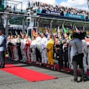 Drivers observe the National Anthem on the grid at Formula One World Championship, Rd1, Australian Grand Prix, Race, Albert Park, Melbourne, Australia, Sunday 20 March 2016. &copy; Sutton Motorsport Images