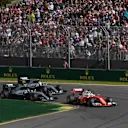 Sebastian Vettel (GER) Ferrari SF16-H leads at the start of the race  at Formula One World Championship, Rd1, Australian Grand Prix, Race, Albert Park, Melbourne, Australia, Sunday 20 March 2016. &copy; Sutton Motorsport Images