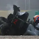 Race retiree Fernando Alonso (ESP) McLaren MP4-31 after his crash at Formula One World Championship, Rd1, Australian Grand Prix, Race, Albert Park, Melbourne, Australia, Sunday 20 March 2016. &copy; Sutton Motorsport Images