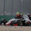 Esteban Gutierrez (MEX) Haas VF-16 crashed out of the race at Formula One World Championship, Rd1, Australian Grand Prix, Race, Albert Park, Melbourne, Australia, Sunday 20 March 2016. &copy; Sutton Motorsport Images