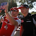Max Verstappen (NDL) Scuderia Toro Rosso poses fro a selfie with a fan at Formula One World Championship, Rd1, Australian Grand Prix, Preparations, Albert Park, Melbourne, Australia, Thursday 17 March 2016. &copy; Sutton Motorsport Images