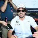 Fernando Alonso (ESP) McLaren signs autographs for the fans at Formula One World Championship, Rd1, Australian Grand Prix, Preparations, Albert Park, Melbourne, Australia, Thursday 17 March 2016. &copy; 2014
