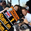 Jenson Button (GBR) McLaren with fans at the autograph session at Formula One World Championship, Rd1, Australian Grand Prix, Preparations, Albert Park, Melbourne, Australia, Thursday 17 March 2016. &copy; 2014