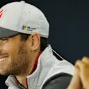 Romain Grosjean (FRA) Haas F1 in the Press Conference at Formula One World Championship, Rd10, British Grand Prix, Preparations, Silverstone, England, Thursday 7 July 2016. &copy; Sutton Images