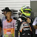 Sergio Perez (MEX) Force India in parc ferme at Formula One World Championship, Rd15, Singapore Grand Prix, Qualifying, Marina Bay Street Circuit, Singapore, Saturday 17 September 2016. &copy; Sutton Images