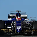 Charles Leclerc (MON) Sauber C36 with aero sensor at Formula One Testing, Day Two, Yas Marina Circuit, Abu Dhabi, UAE, Wednesday 29 November 2017.