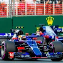 Carlos Sainz (ESP) Scuderia Toro Rosso STR12 and Daniil Kvyat (RUS) Scuderia Toro Rosso STR12 at Formula One World Championship, Rd1, Australian Grand Prix, Qualifying, Albert Park, Melbourne, Australia, Saturday 25 March 2017. © Sutton Motorsport Images