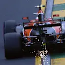 Stoffel Vandoorne (BEL) McLaren MCL32 sparks at Formula One World Championship, Rd1, Australian Grand Prix, Qualifying, Albert Park, Melbourne, Australia, Saturday 25 March 2017. © Sutton Motorsport Images