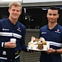 Pascal Wehrlein (GER) AND Marcus Ericsson (SWE) make an F1 inspired cake to celebrate 25 years of the Sauber F1 Team at Formula One World Championship, Australian Grand Prix, Melbourne, Australia, Wednesday 22 March 2017. © Sutton Motorsport Images