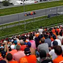 Max Verstappen (NED) Red Bull Racing RB13 and fans and atmosphere in the grandstand at Formula One World Championship, Rd9, Austrian Grand Prix, Qualifying, Spielberg, Austria, Saturday 8 July 2017. © Sutton Images