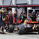 Max Verstappen (NED) Red Bull Racing RB13 pit stop at Formula One World Championship, Rd9, Austrian Grand Prix, Qualifying, Spielberg, Austria, Saturday 8 July 2017. © Sutton Images