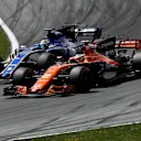 Marcus Ericsson (SWE) Sauber C36 and Stoffel Vandoorne (BEL) McLaren MCL32 at Formula One World Championship, Rd9, Austrian Grand Prix, Race, Spielberg, Austria, Sunday 9 July 2017. © Sutton Images