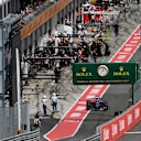 Carlos Sainz (ESP) Scuderia Toro Rosso STR12 leaves pit lane at Formula One World Championship, Rd9, Austrian Grand Prix, Race, Spielberg, Austria, Sunday 9 July 2017. © Sutton Images