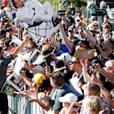 Stoffel Vandoorne (BEL) McLaren and Fernando Alonso (ESP) McLaren sign autographs for the fans at Formula One World Championship, Rd9, Austrian Grand Prix, Preparations, Spielberg, Austria, Thursday 6 July 2017. © Sutton Images