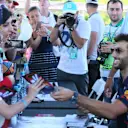 Daniel Ricciardo (AUS) Red Bull Racing signs autographs for the fans at the autograph session at Formula One World Championship, Rd8, Azerbaijan Grand Prix, Qualifying, Baku City Circuit, Baku, Azerbaijan, Saturday 24 June 2017. © Sutton Images