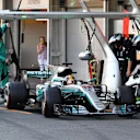 Lewis Hamilton (GBR) Mercedes-Benz F1 W08 Hybrid makes a pitstop to change the cockpit surround at Formula One World Championship, Rd8, Azerbaijan Grand Prix, Race, Baku City Circuit, Baku, Azerbaijan, Sunday 25 June 2017. © Sutton Images