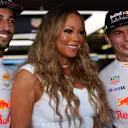 Mariah Carey (USA) with Daniel Ricciardo (AUS) Red Bull Racing and Max Verstappen (NED) Red Bull Racing at Formula One World Championship, Rd8, Azerbaijan Grand Prix, Race, Baku City Circuit, Baku, Azerbaijan, Sunday 25 June 2017. © Sutton Images