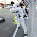 Lance Stroll (CDN) Williams FW40 crosses the line for third place at Formula One World Championship, Rd8, Azerbaijan Grand Prix, Race, Baku City Circuit, Baku, Azerbaijan, Sunday 25 June 2017. © Sutton Images