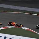 Hamilton Mercedes-Benz F1 leads Verstappen Red Bull Racing and Ricciardo Red Bull Racing at F1 World Championship, Rd3, Bahrain Grand Prix Race, Bahrain International Circuit, Sakhir, Bahrain, Sunday 16 April 2017. © Sutton Motorsport Images