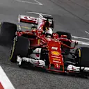 Race winner Sebastian Vettel (GER) Ferrari SF70-H crosses the line at Formula One World Championship, Rd3, Bahrain Grand Prix Race, Bahrain International Circuit, Sakhir, Bahrain, Sunday 16 April 2017. © Sutton Motorsport Images