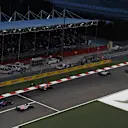 Lance Stroll (CDN) Williams FW40 and Pascal Wehrlein (GER) Sauber C36 at Formula One World Championship, Rd3, Bahrain Grand Prix Race, Bahrain International Circuit, Sakhir, Bahrain, Sunday 16 April 2017. © Sutton Motorsport Images