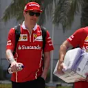 Kimi Raikkonen (FIN) Ferrari with his trainer Mark Arnall (GBR) at Formula One World Championship, Rd3, Bahrain Grand Prix Preparations, Bahrain International Circuit, Sakhir, Bahrain, Thursday 13 April 2017. © Sutton Motorsport Images