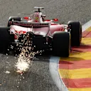 Sebastian Vettel (GER) Ferrari SF70-H sparks at Formula One World Championship, Rd12, Belgian Grand Prix, Practice, Spa Francorchamps, Belgium, Friday 25 August 2017. © Sutton Images