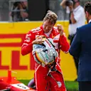Sebastian Vettel (GER) Ferrari in parc ferme at Formula One World Championship, Rd12, Belgian Grand Prix, Qualifying, Spa Francorchamps, Belgium, Saturday 26 August 2017. © 2013 KymIllman.com