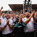 Mercedes AMG F1 team mechanics celebrate in parc ferme at Formula One World Championship, Rd12, Belgian Grand Prix, Race, Spa Francorchamps, Belgium, Sunday 27 August 2017. © Sutton Images