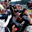 Race winner Lewis Hamilton (GBR) Mercedes AMG F1 celebrates in parc ferme Formula One World Championship, Rd12, Belgian Grand Prix, Race, Spa Francorchamps, Belgium, Sunday 27 August 2017. © Sutton Images